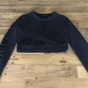 Alo ripped warrior crop sweater